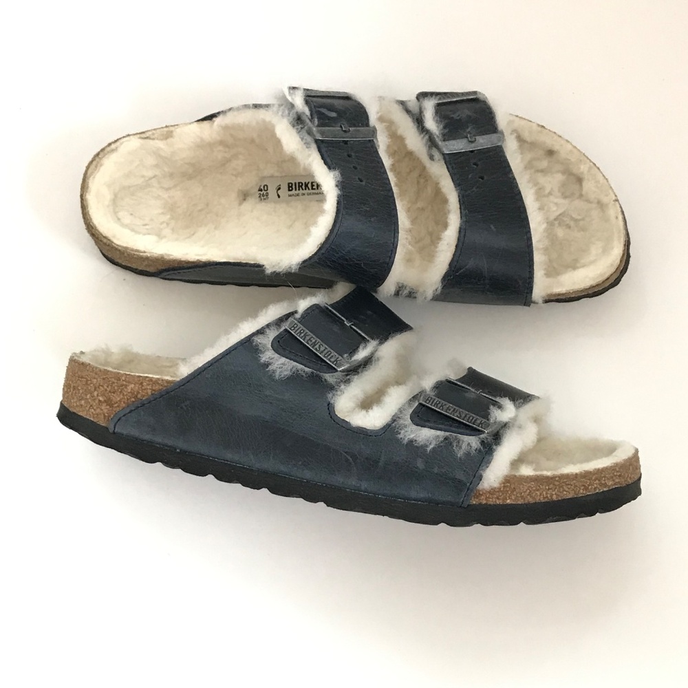 BIRKENSTOCK Arizona Sandals Shearling Women’s Size 9 - Picture 2 of 16